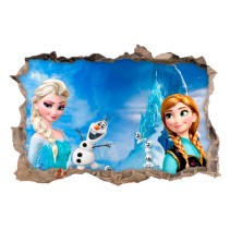 Vinilos 3d disney frozen elsa y anna agujero pared